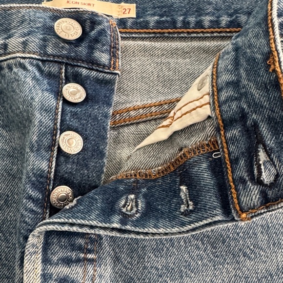 Levi's Blue Distressed Mini Skirt - Picture 4 of 5